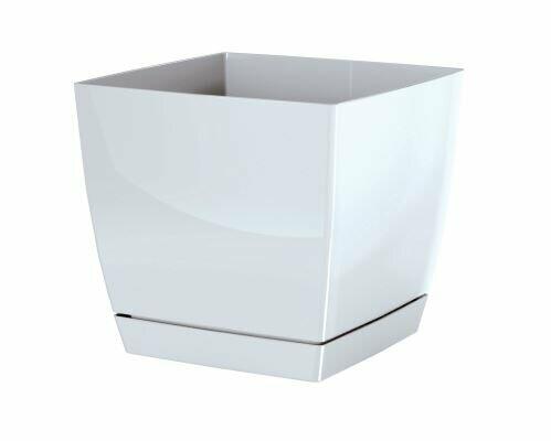 Blumentopf COUBI SQUARE P mit Schale weiß 10cm