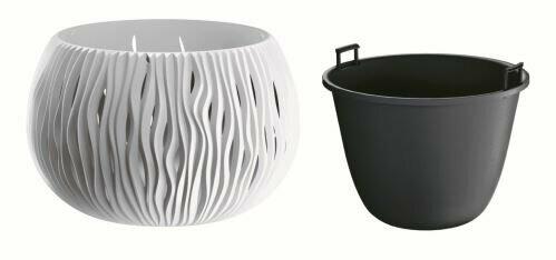 Blumentopf mit Einsatz SANDY BOWL weiß 29cm