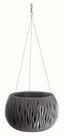 Blumentopf mit Einsatz und Stahl. Kabel SANDY BOWL WS anthrazit 23,8 cm
