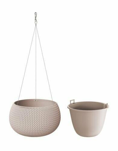 Blumentopf mit Einsatz und Stahl. Kabel SPLOFY BOWL WS mokka 23,9 cm