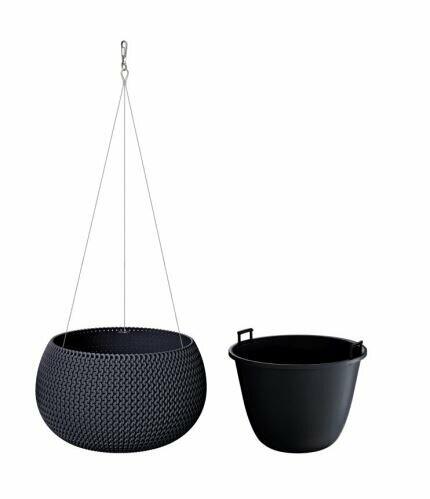 Blumentopf mit Einsatz und Stahl. mit SPLOFY BOWL WS anthrazit 23,9 cm