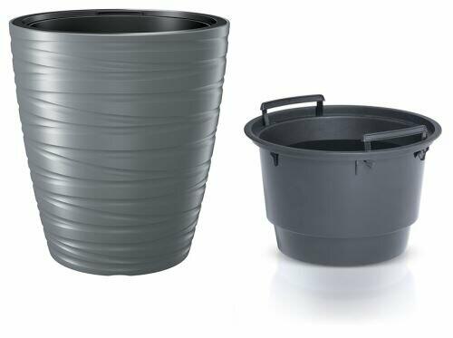 Blumentopf mit MAZE Einlage grauer Stein 47,5cm