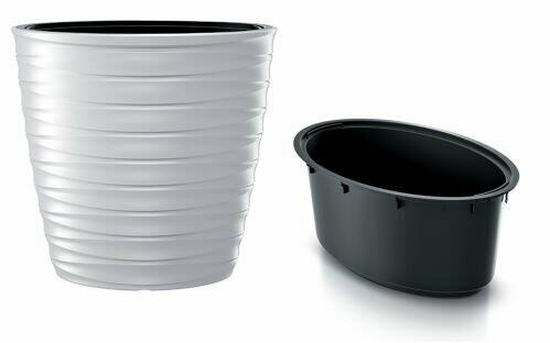 Blumentopf oval hoch mit Einsatz FREZE weiß 59,3 cm