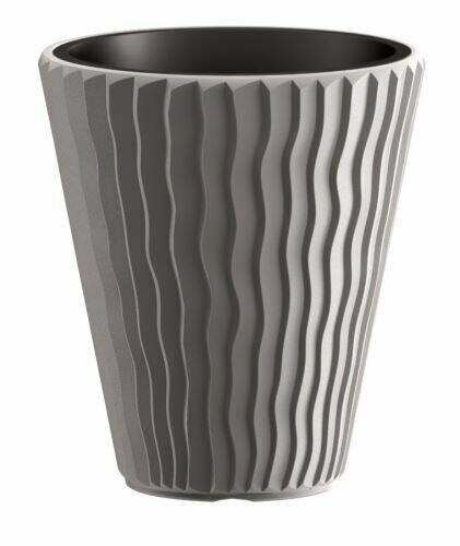 Blumentopf SANDY + Einlage grauer Stein 29,7 cm