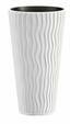 Blumentopf SANDY SLIM + Einsatz weiß 29,7 cm