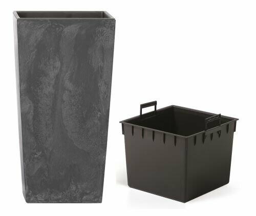 Blumentopf URBI SQUARE EFFECT + Einsatz anthrazit 40 cm