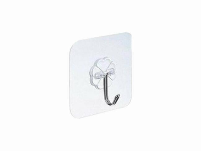 Klebehaken zum Anbringen einer Kunsthecke transparent 50x50mm - Beutel à 5 Stück