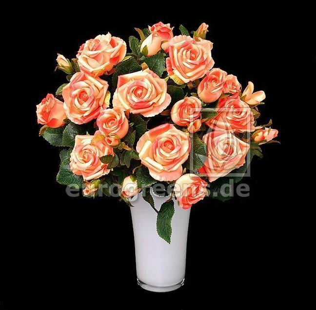Künstlicher Strauß Rose rosa-aprikose 50 cm