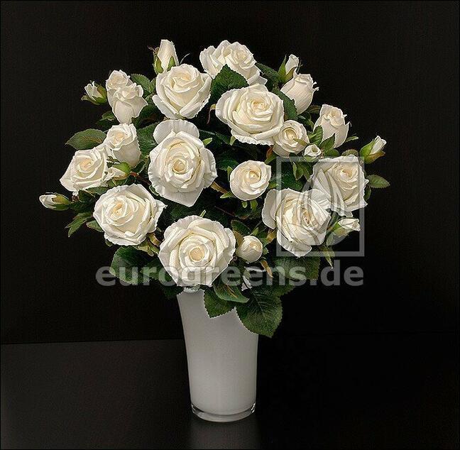 Künstlicher Strauß Rosencreme 50 cm