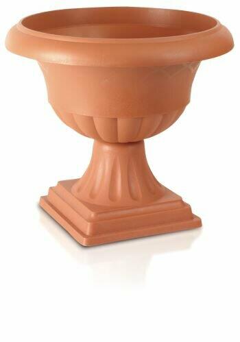 Niedriger Blumentopf ATENA terracotta 39,5cm + FUSS