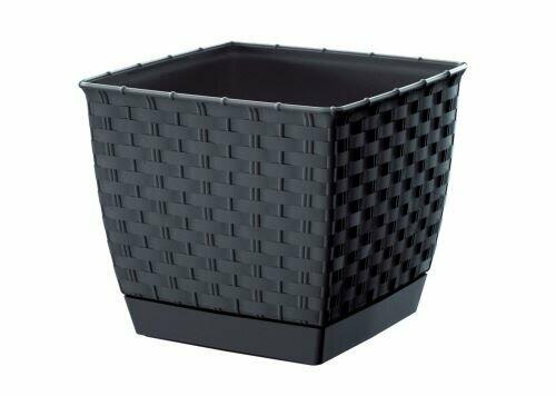 Quadratischer Blumentopf RATOLLA SQUARE anthrazit 25cm