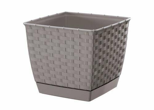 Quadratischer Blumentopf RATOLLA SQUARE mocca 25cm